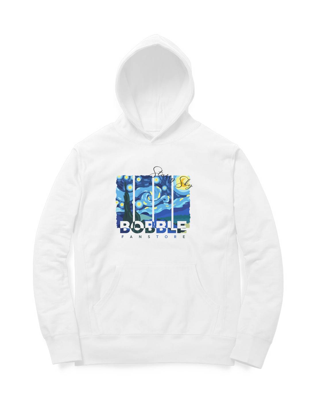 Women’s White Sweatshirt with Van Gogh Art Print – Cozy & Trendy Cotton Blend Pullover for Art Enthusiasts – Gift for Van Gogh Lovers