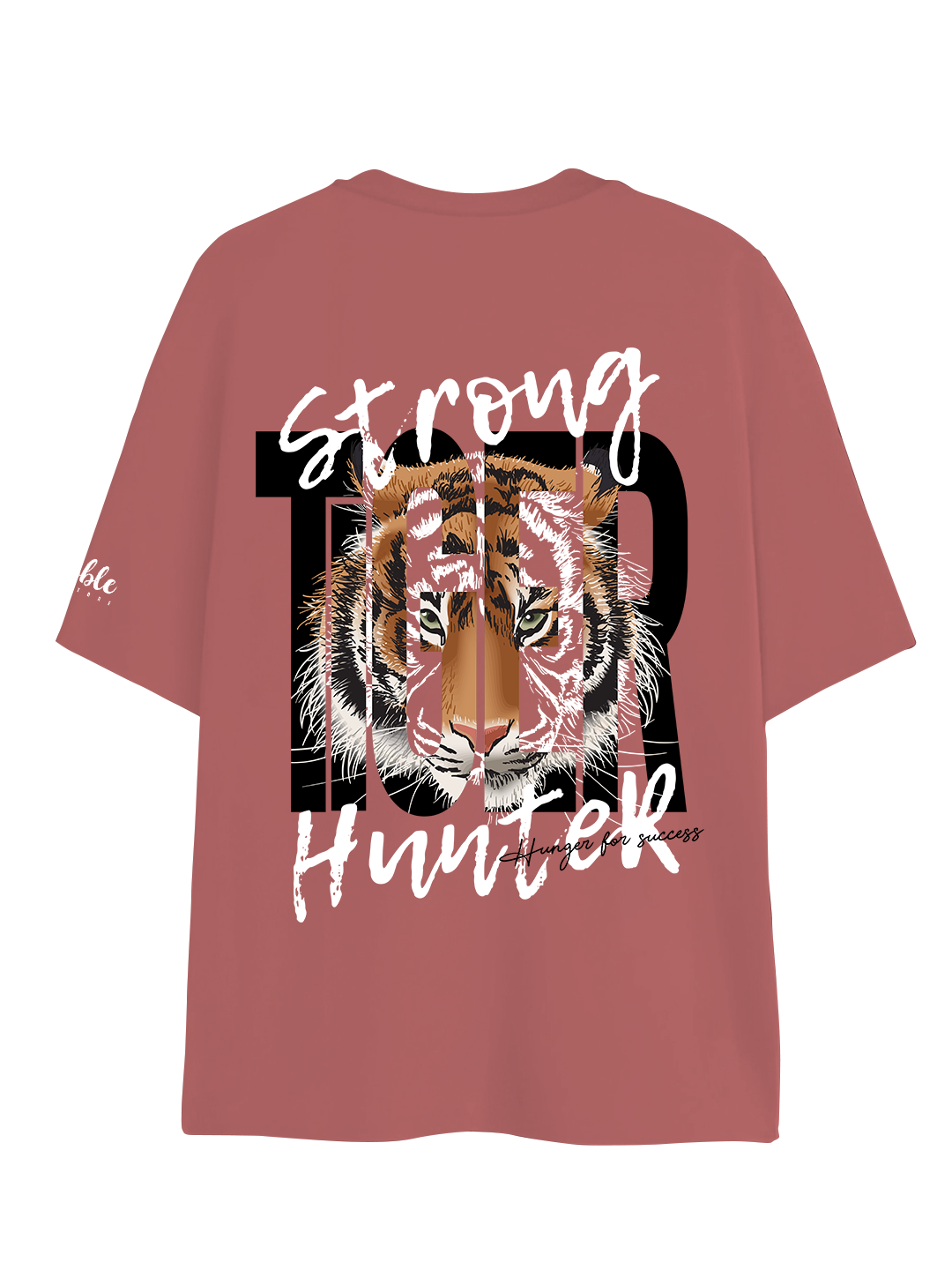 Strong Tiger Hunter T-Shirt in Rosy Red – Fierce Wildlife Graphic Tee For Men