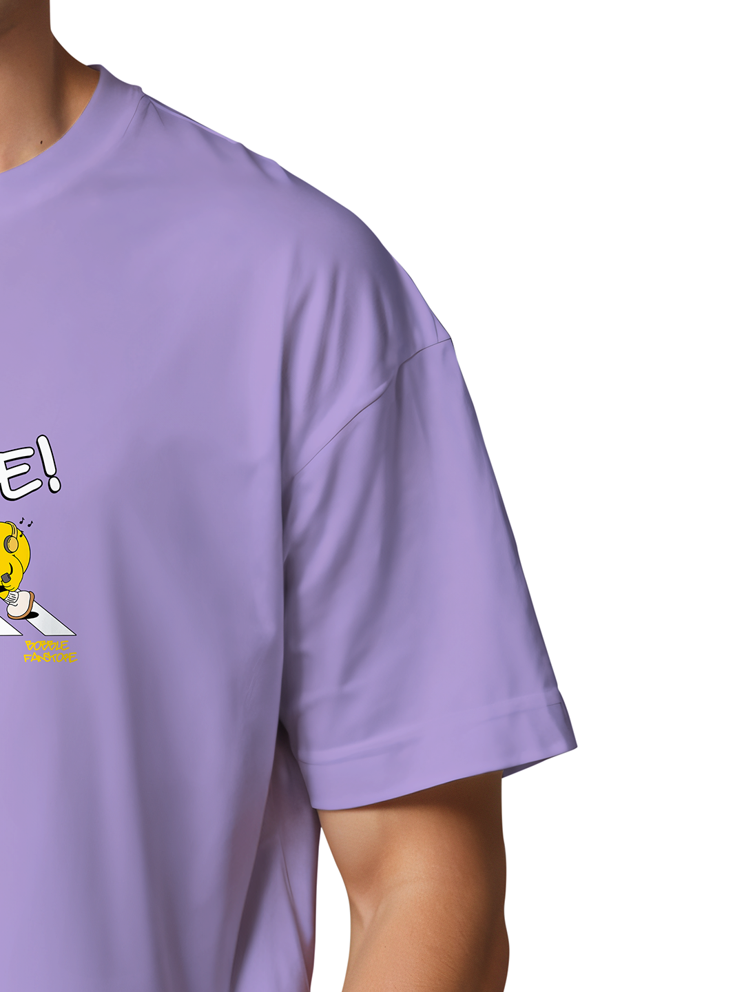 Mood Parade Oversized T-Shirt for Men in Lavender | Unisex Loose Fit | 100% Combed Cotton | 220 GSM Bio-Washed Fabric | Quirky Graphic Streetwear | Made in India