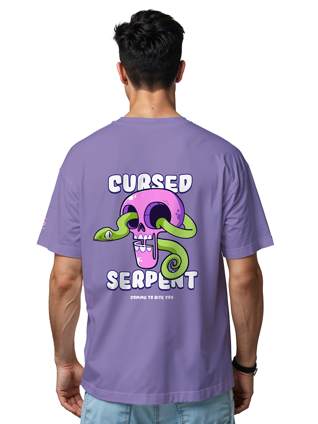 Cursed Snake T-shirt in Lavender – Edgy Gothic Graphic Tee For Men