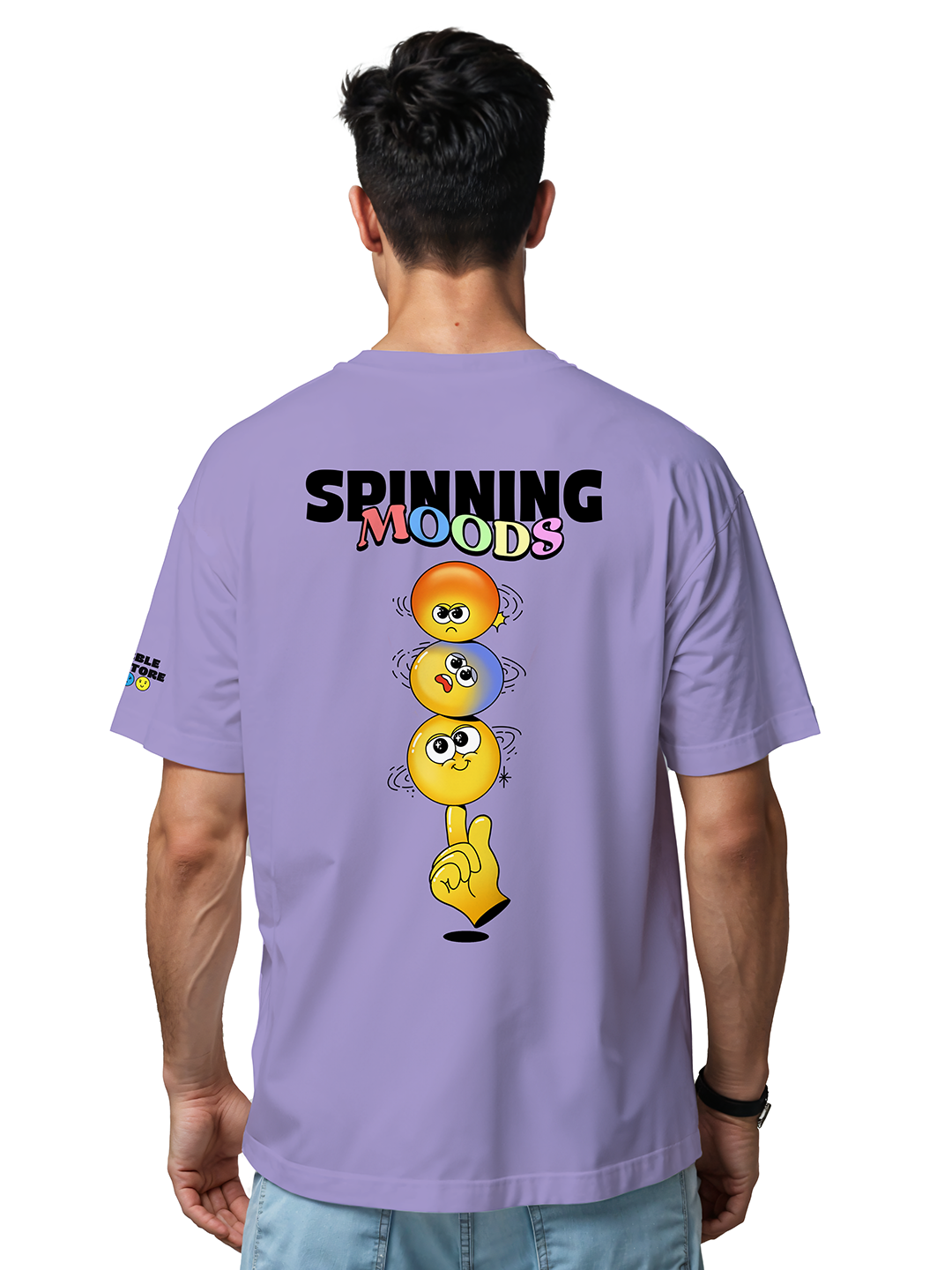 Spinning Fury T-shirt in Lavender – Dynamic Energy Graphic Tee For Men