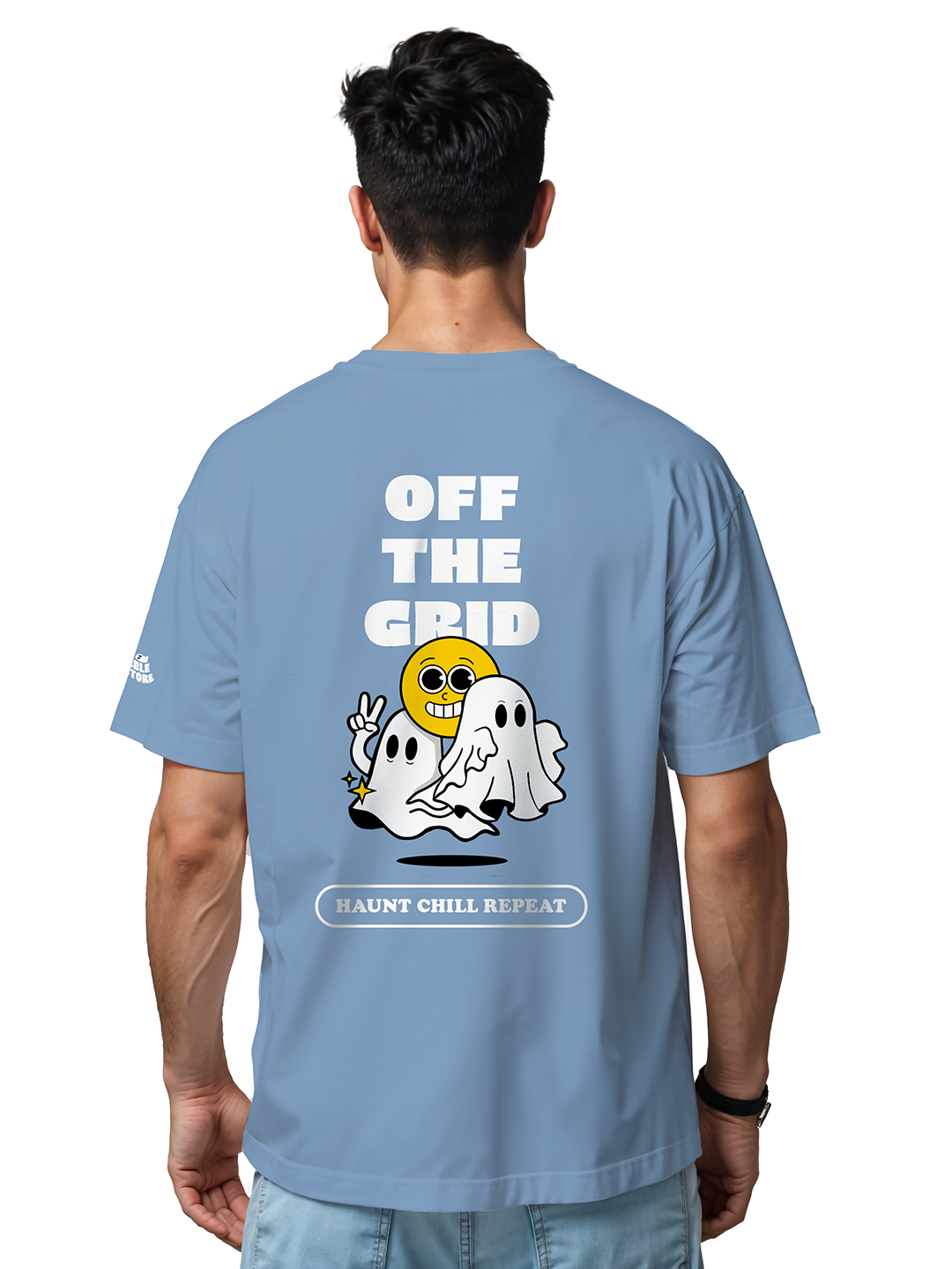 Ghost Escape T-shirt in Blue – Off the Grid Graphic Tee For Men