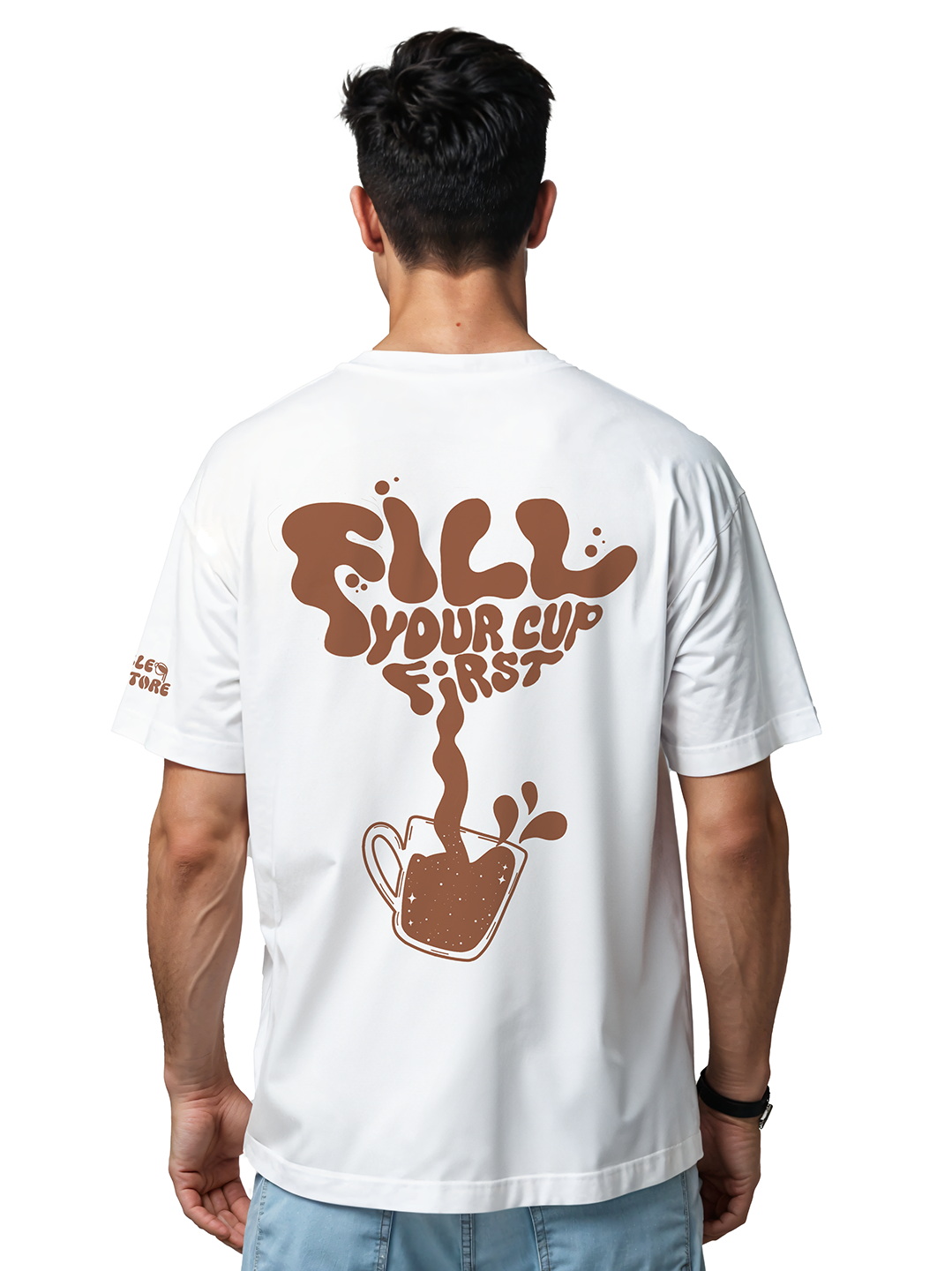 Self Care T-shirt in White – Fill Your Cup First For Men