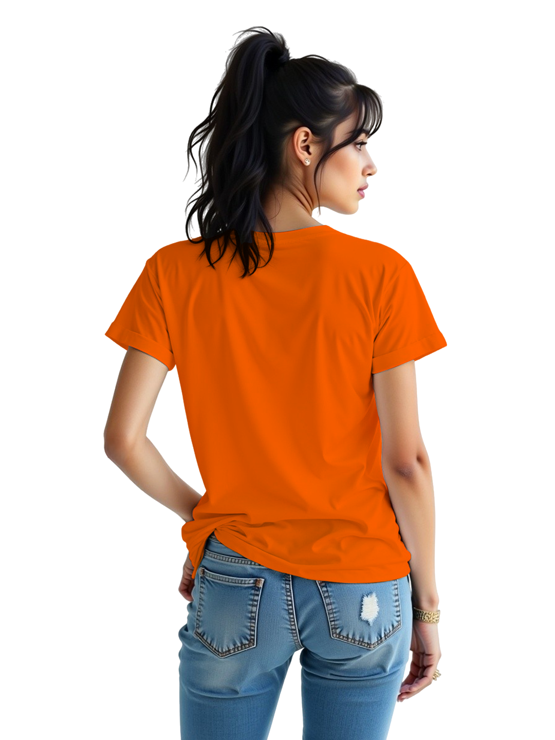 Women’s Orange Cricket Fan T-Shirt | Stylish & Comfortable Regular Fit | Trendy Supporters’ Tee for Cricket Enthusiasts