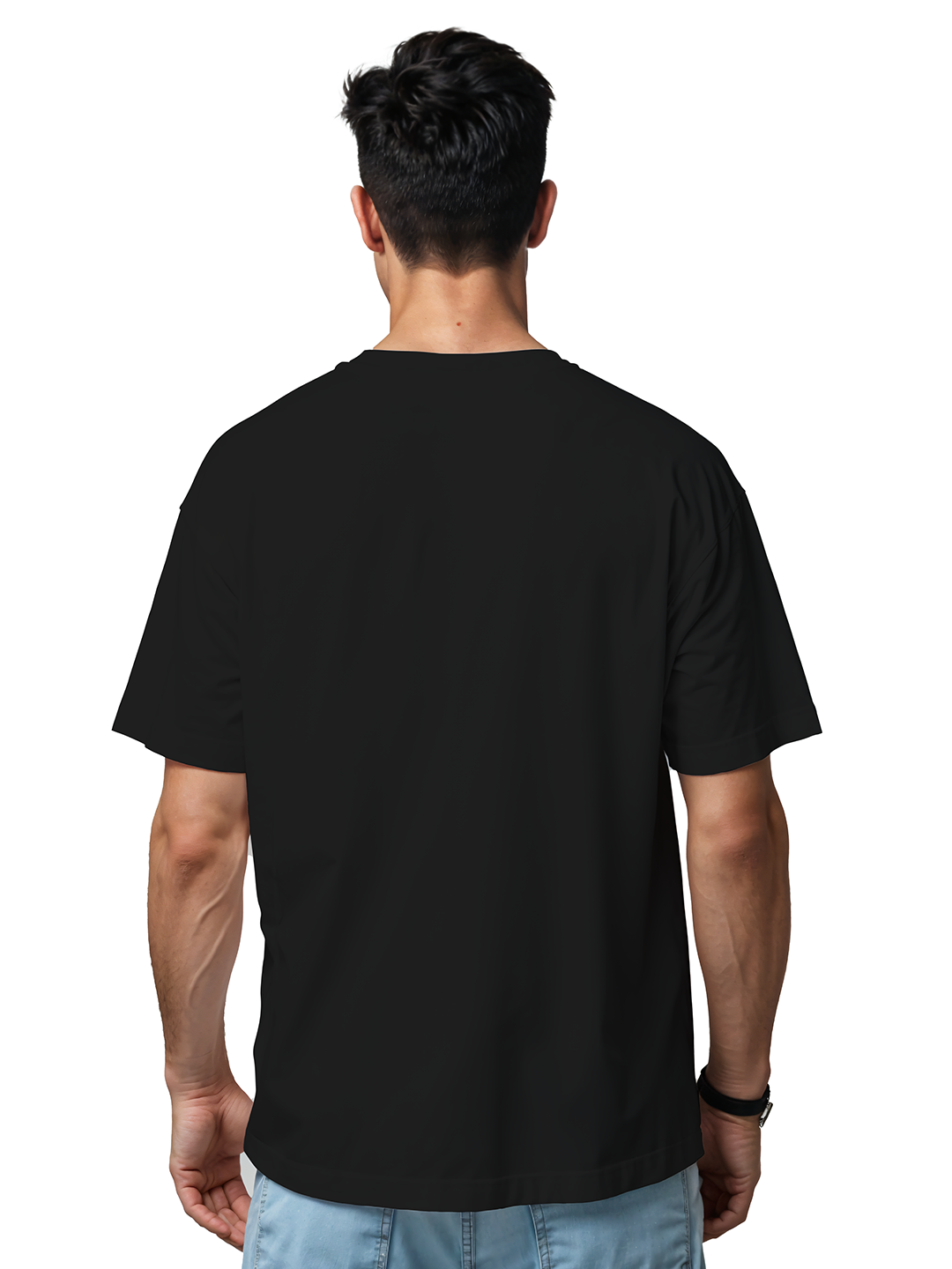 Men's Black Oversized T-Shirt with 'Take The Leap' Bold Pop Text | 100% Cotton Drop Shoulder Streetwear | Relaxed Fit Motivational Graphic Daily Wear Tee