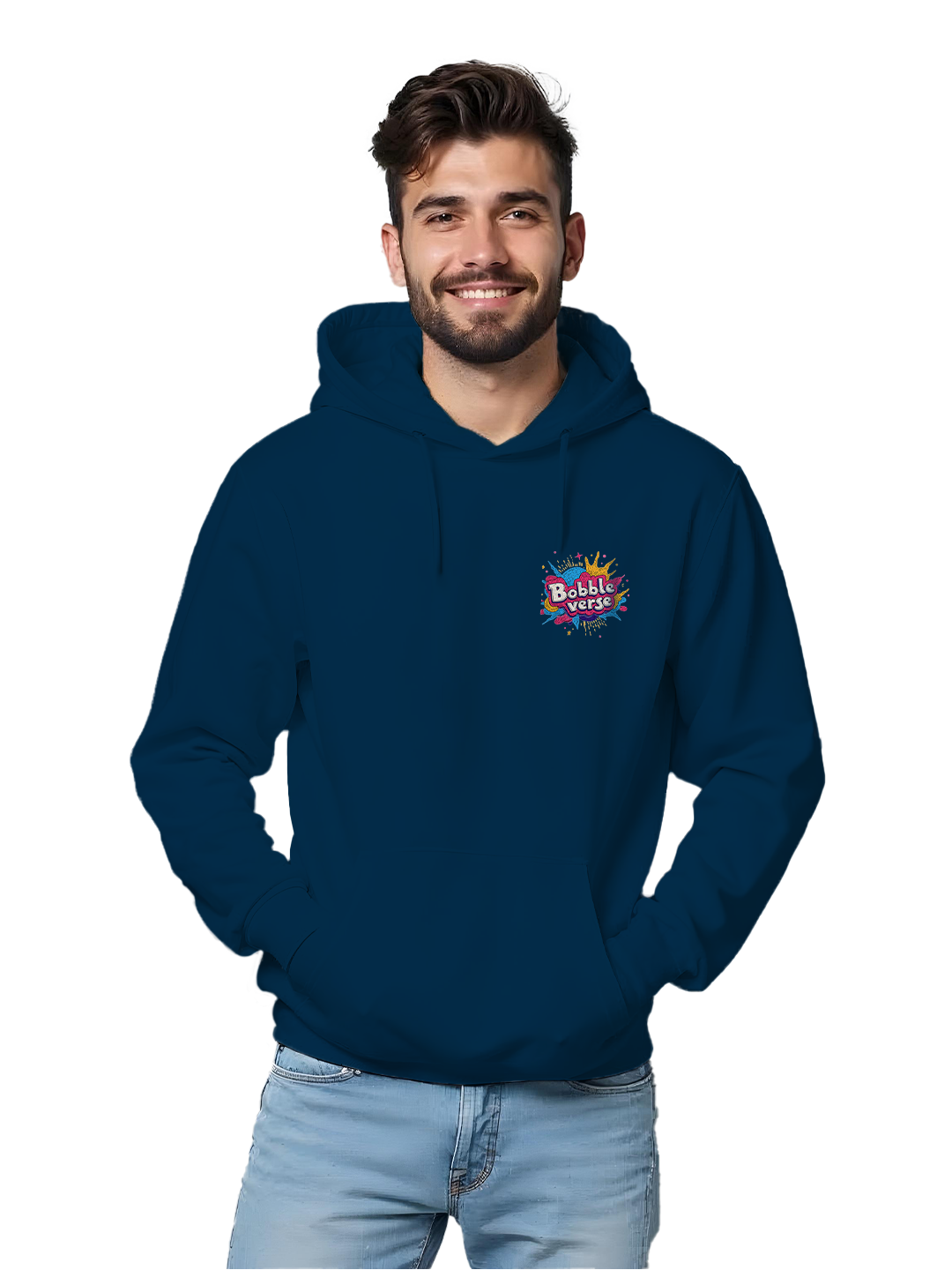 Fun 'Bobble Verse' Hoodie in Blue – Stylish Hoodie for Bobble Fans, Comfortable Cotton Fabric, Trendy Design for Casual or Lounge Wear