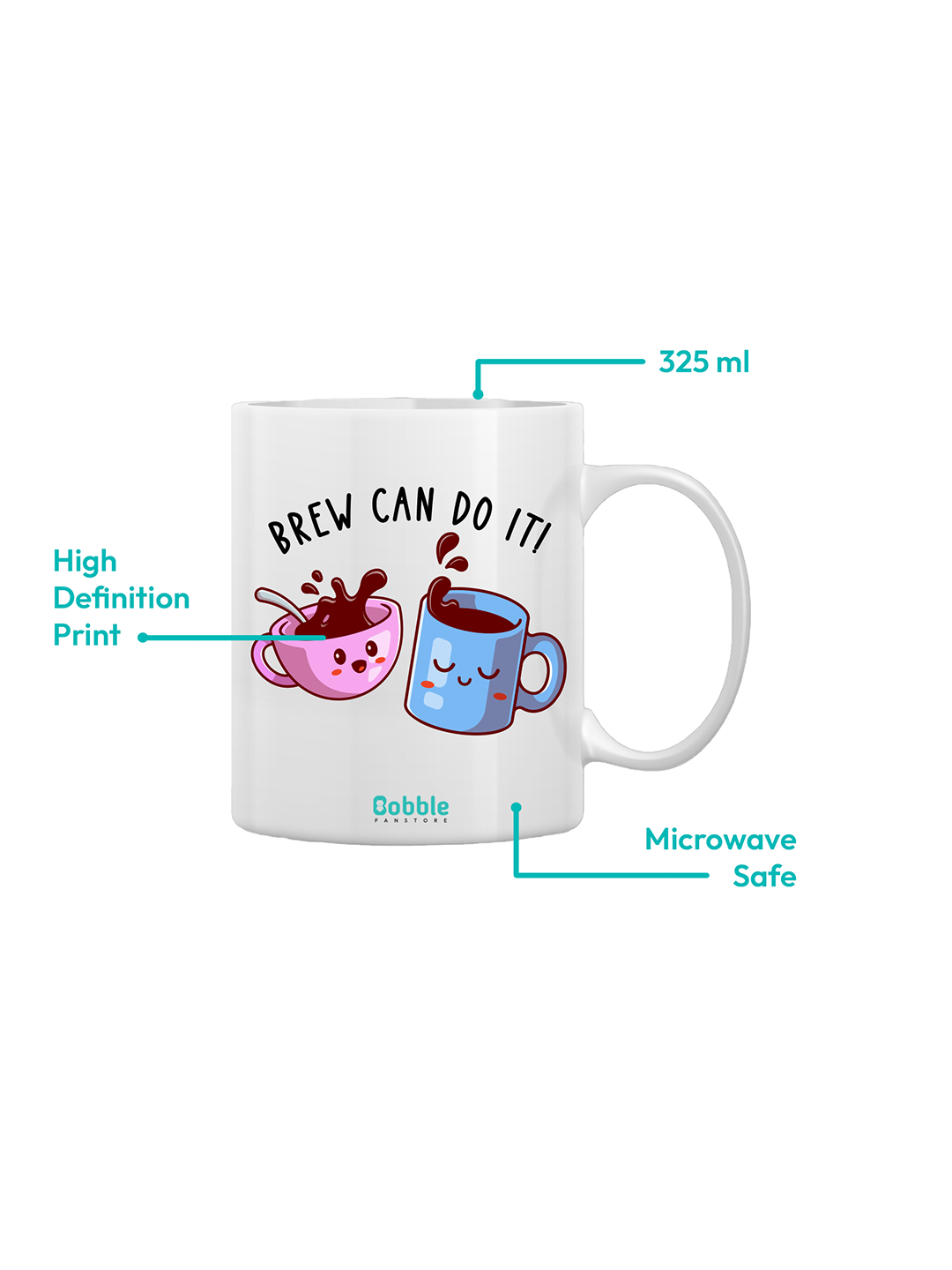 Brew Can Do It Coffee Mug in White - Cheering Mugs Design