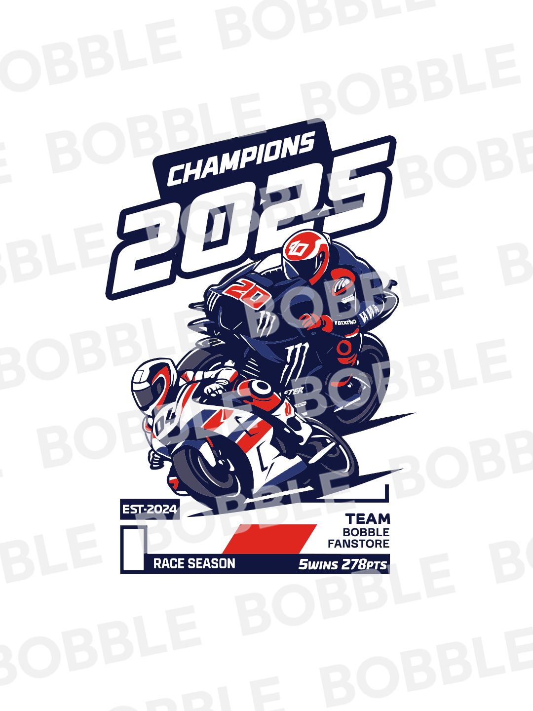 MotoGP 2025 Champions Blue Oversized T-Shirt for Women – Trendy Relaxed Fit with Motorsport Graphics by Bobble Fanstore