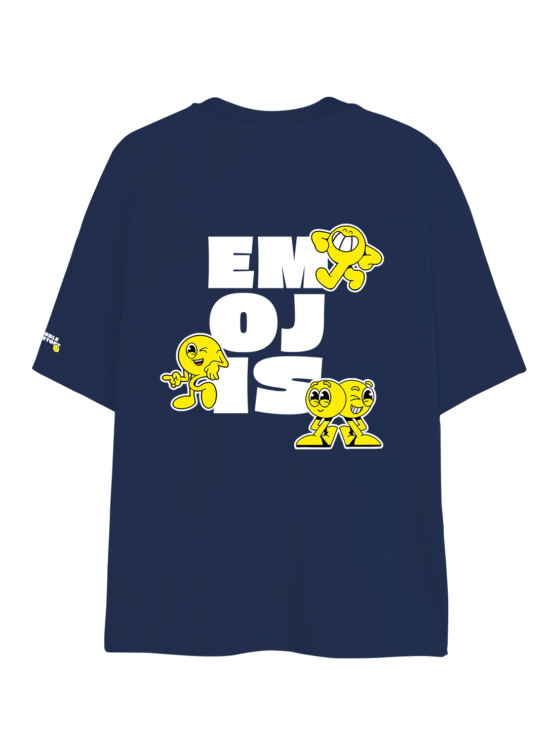 Faces of Fun T-shirt in Blue – Quirky Expression Graphic Tee For Men