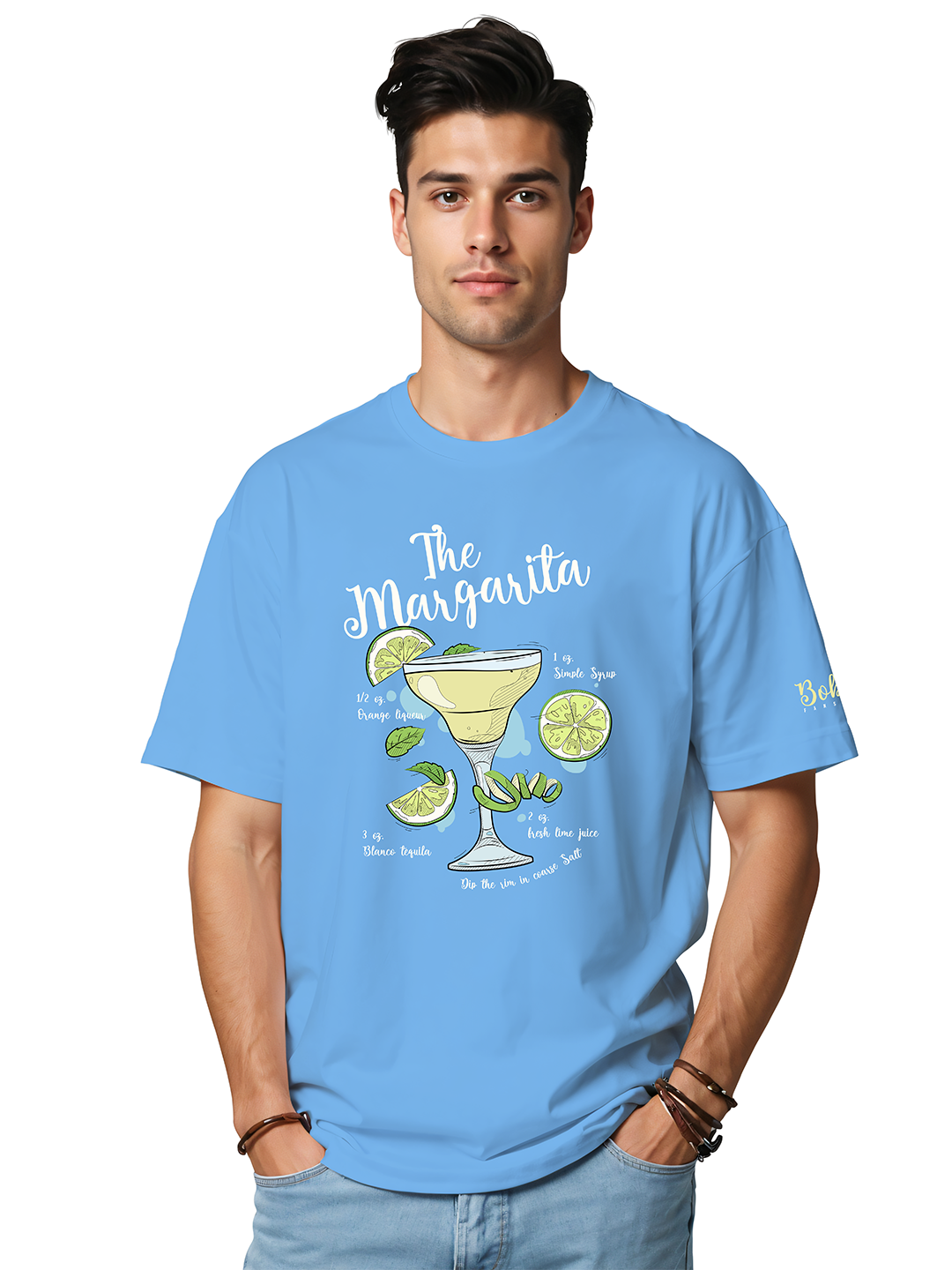 Margarita T-Shirt in Blue – Fun Cocktail-Inspired Graphic Tee For Men