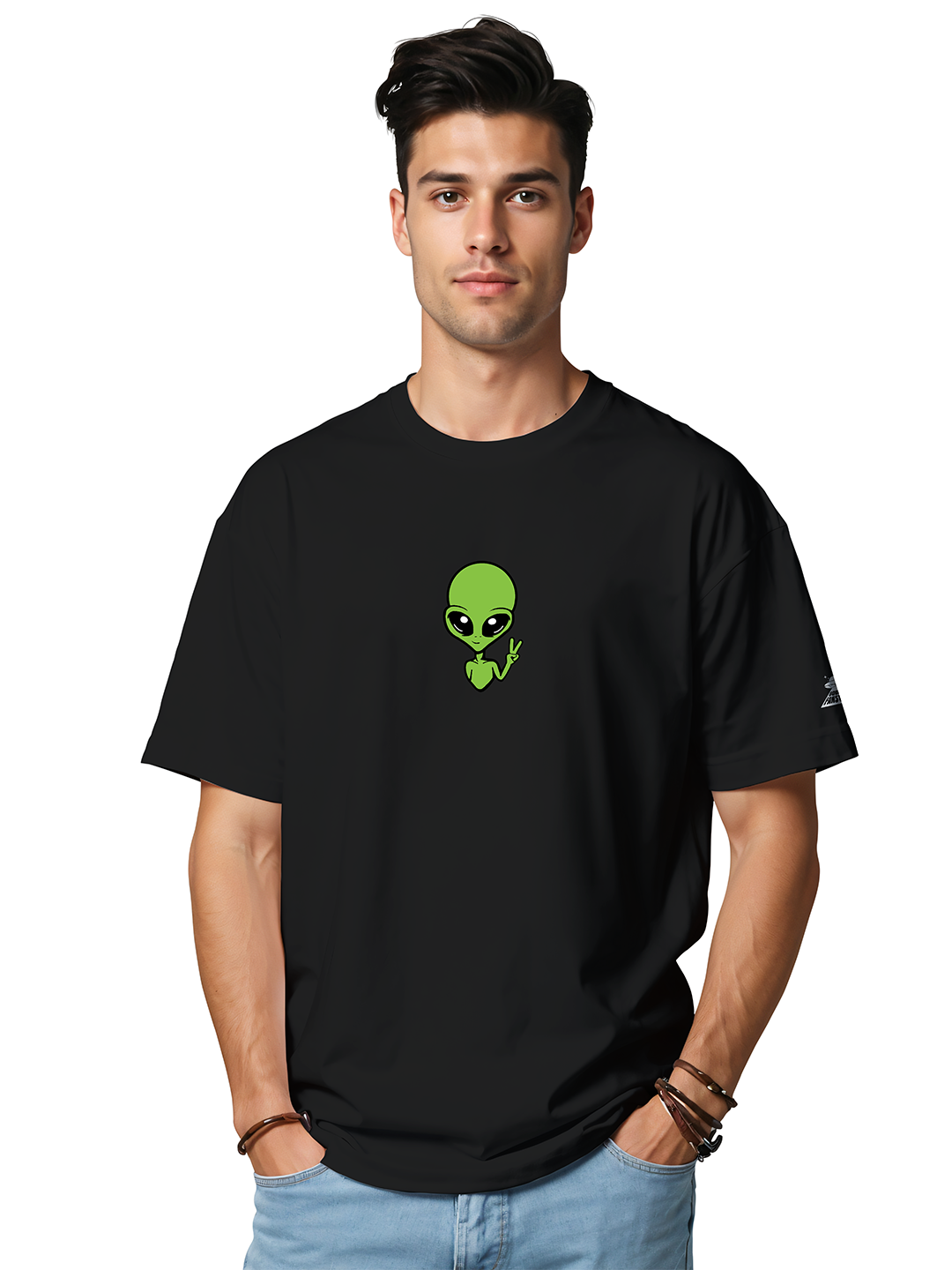 Space Bound T-shirt in Black – Cosmic Adventure Graphic Tee For Men