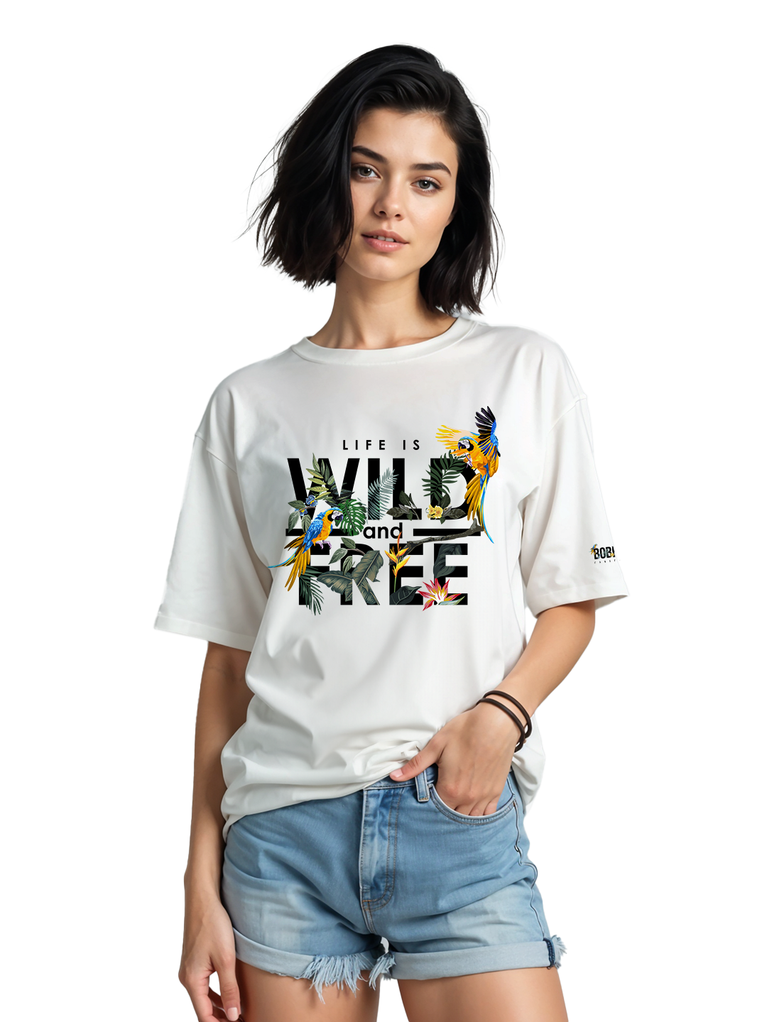 Life is Wild & Free Graphic Tee in White – Adventure-Inspired T-Shirt For Women