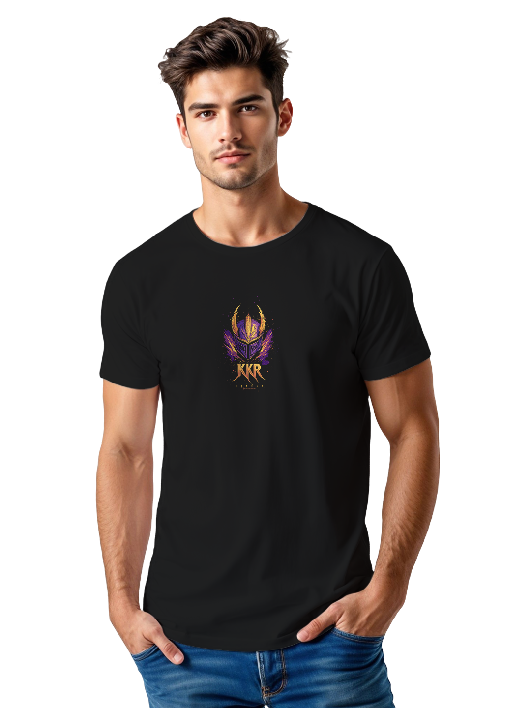 Men’s Black Cricket Fan T-Shirt | Premium Cotton Regular Fit | Sporty Supporters’ Wear | Game Day & Casual Sports Tee