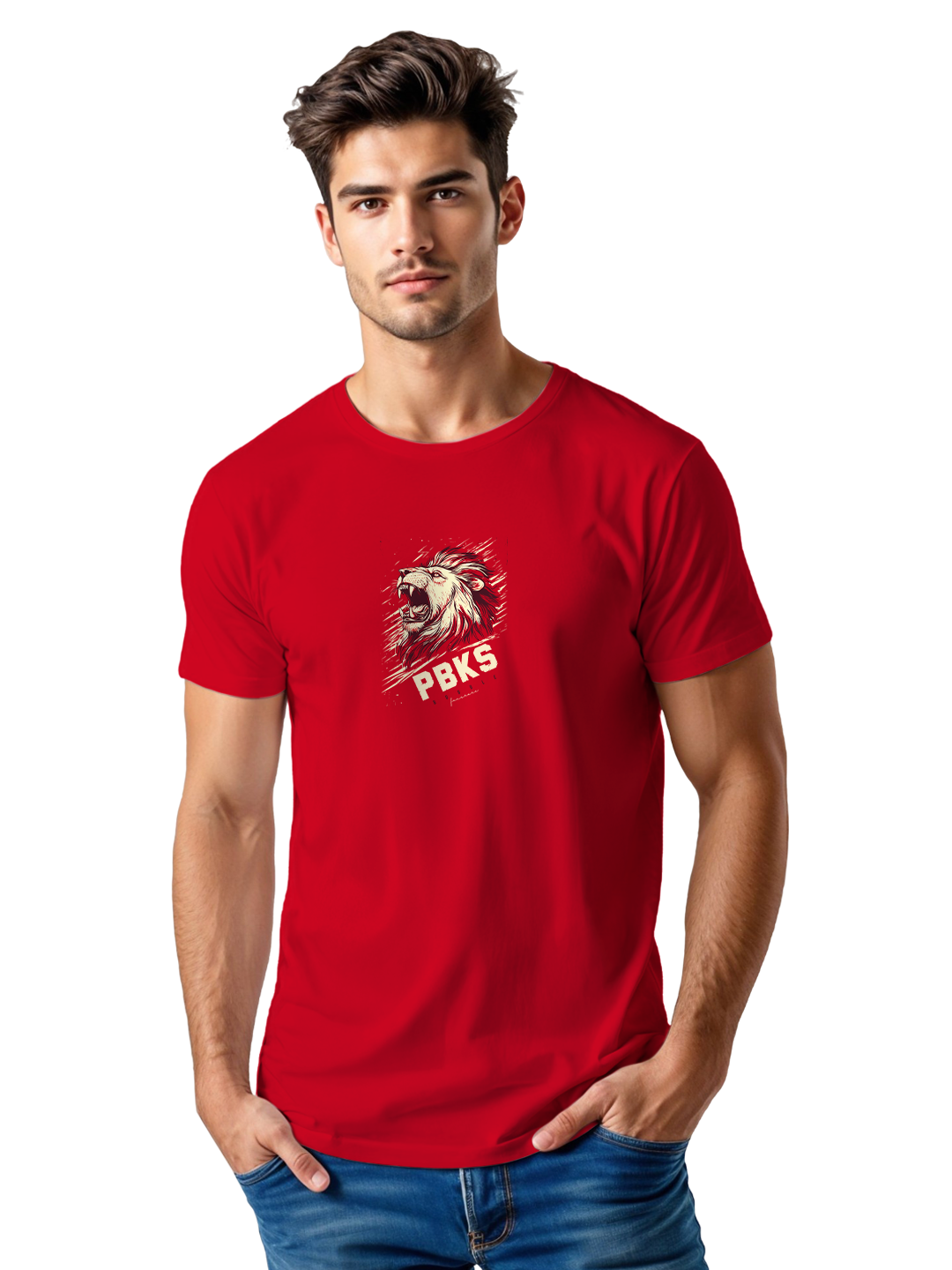 Men’s Red Cricket Fan T-Shirt | Comfortable Cotton Regular Fit | Sports & Casual Wear | Lightweight & Breathable Supporters’ Tee
