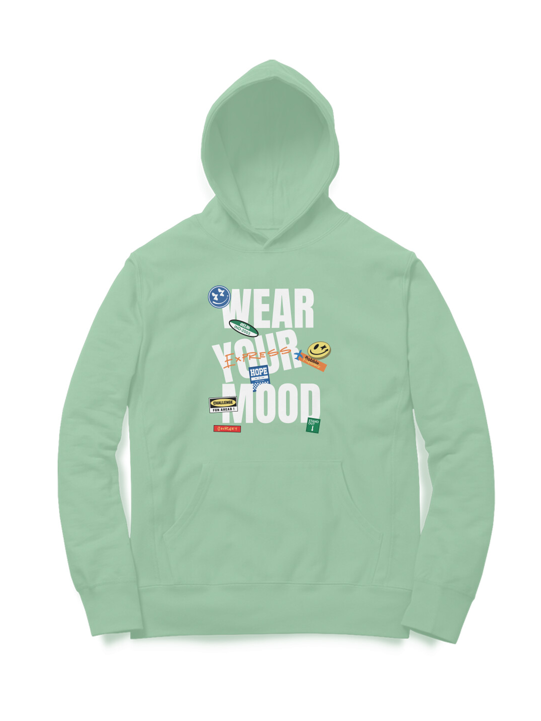 Black Hoodie with 'Wear Your Mood' Text – Comfortable and Trendy Hoodie for Men, Stylish Design for Casual Outfits or Relaxation