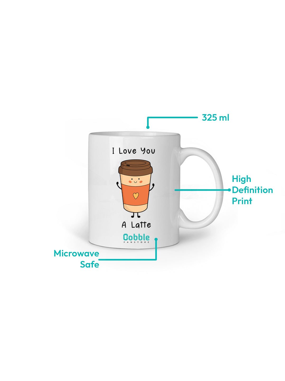 Couple's Coffee Mug - 'I Love You a Latte' with Latte Cup Design | Romantic Valentine’s Day Gift
