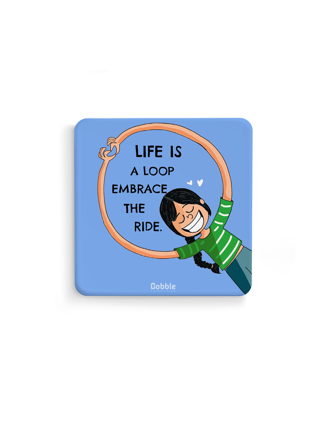 Life is a Loop’ Coasters – Set of 6 Fun Illustrated Drink Coasters – Absorbent, Heat-Resistant & Non-Slip Cork Base – Quirky Home & Dining Table Décor – Unique Gift for Coffee, Tea & Beverage