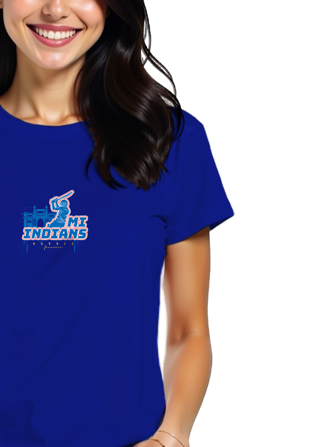 Women’s Blue Cricket Fan T-Shirt | Stylish Regular Fit | Comfortable & Breathable Cotton Tee for Game Days
