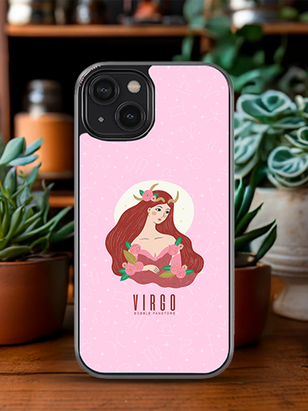 Pink iPhone Case with Virgo Illustration – Elegant, Practical & Zodiac-Themed Protection for Astrology Lovers (iPhone 13-16)