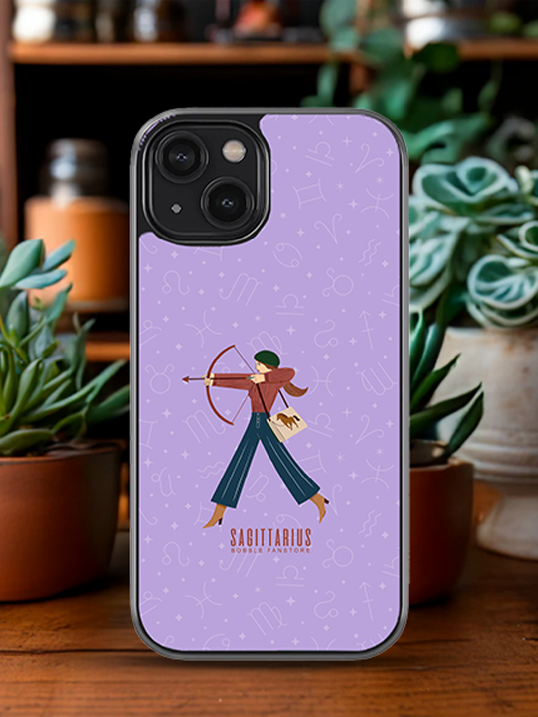 Lavender iPhone Case with Sagittarius Illustration – Adventurous & Durable (iPhone 13-16)