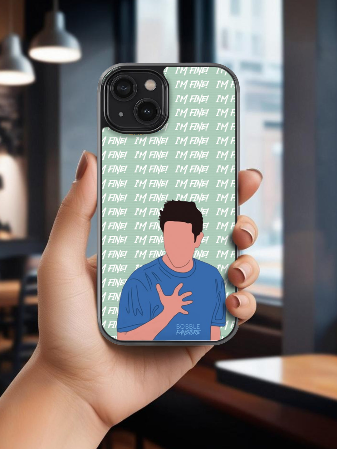 Friends Show Inspired Glass Phone Cover for Ross Fans | "I'm Fine" Quote | Perfect for Singles