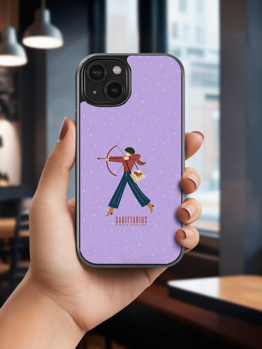 Lavender iPhone Case with Sagittarius Illustration – Adventurous & Durable (iPhone 13-16)