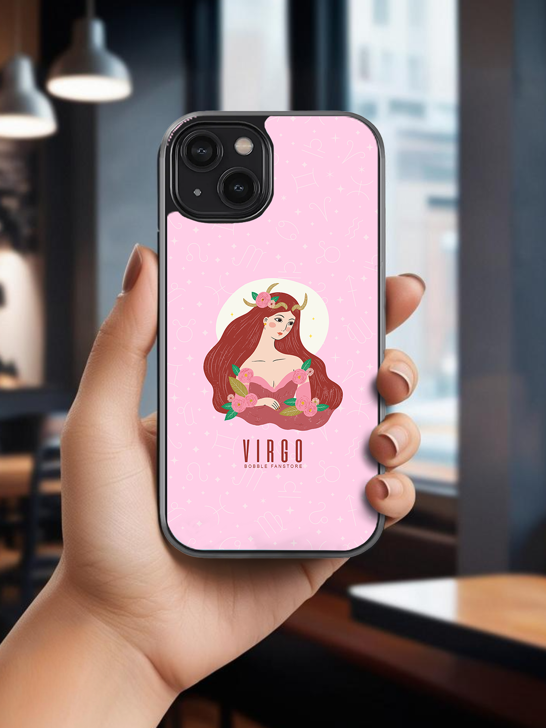 Pink iPhone Case with Virgo Illustration – Elegant, Practical & Zodiac-Themed Protection for Astrology Lovers (iPhone 13-16)