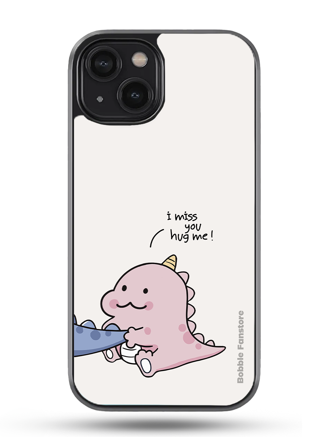 Bobble Fan Store Minimalist Couple iPhone Cases – Matching Blue & White Covers with Heart Design (iPhone 13 to 16 Series)