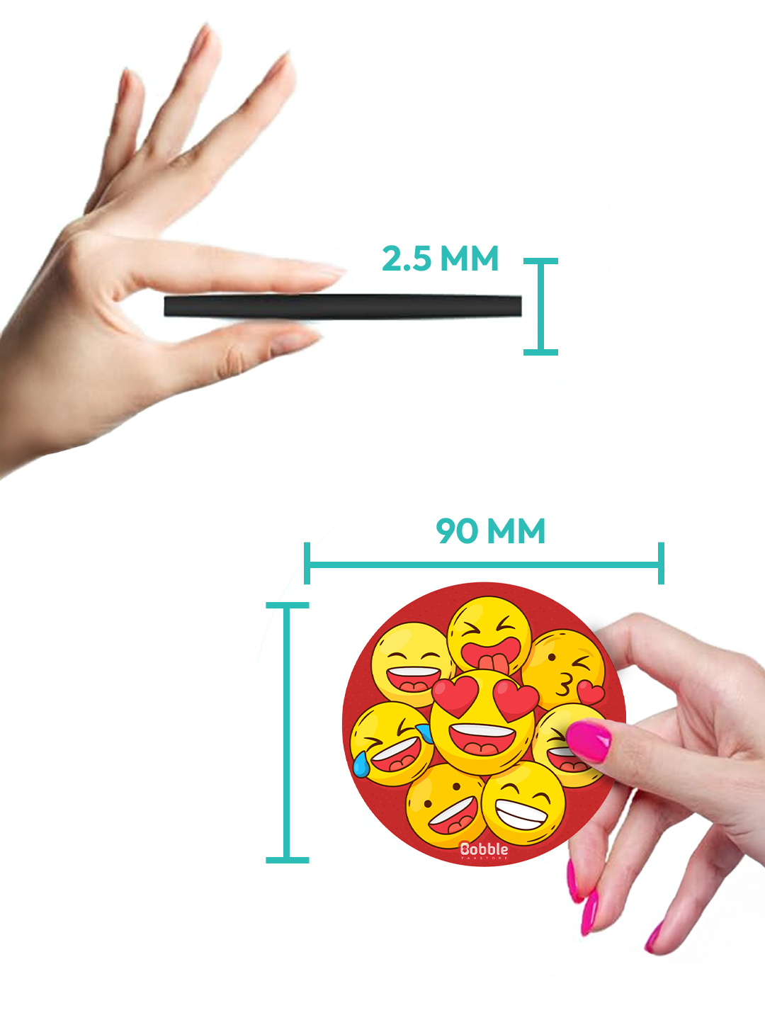 "Set of 6 Fun & Quirky Drink Coasters with Multiple Expressive Emoji Designs – Heat-Resistant, Absorbent & Non-Slip Cork Base – Unique Home & Dining Table Décor – Perfect Gift for Friends, Fa