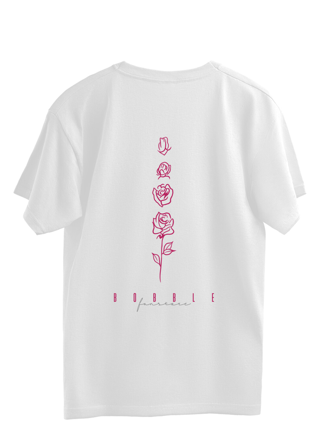 Rose Elongated Illustration White Oversized T-Shirt for Men – Trendy & Comfortable Streetwear