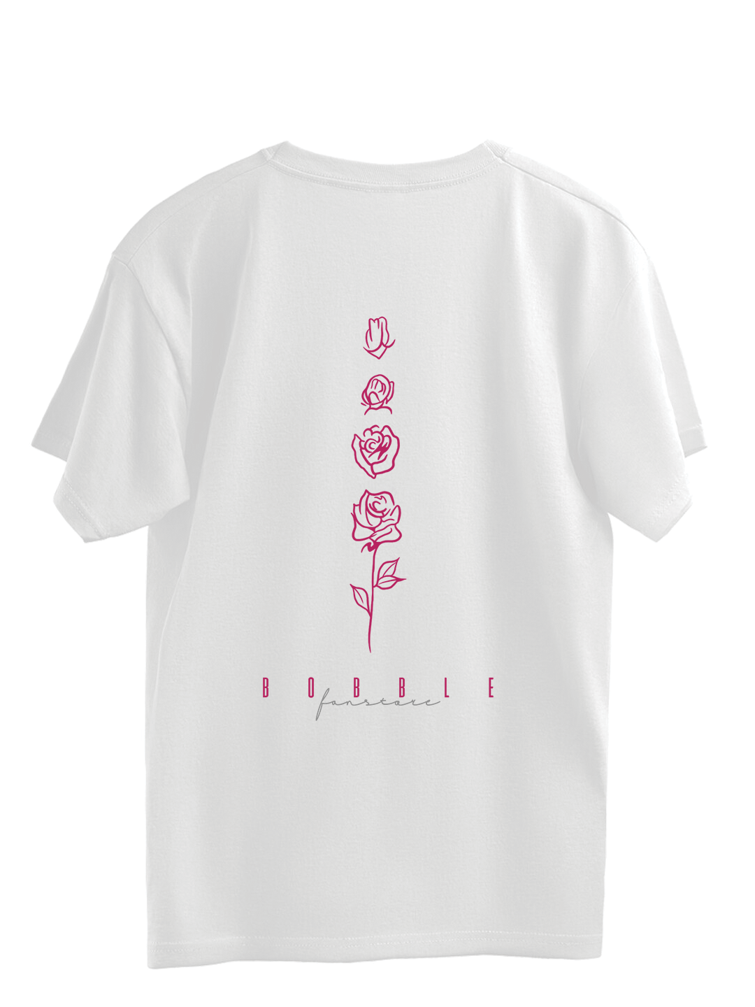 Rose Elongated Illustration White Oversized T-Shirt for Women – Stylish & Comfortable Streetwear