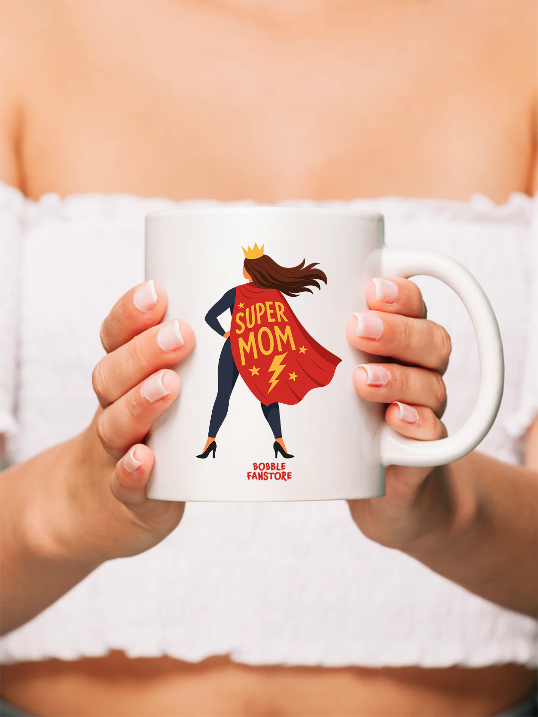 Super Mom Coffee Mug – ‘Super Mom’ Cape & Crown Design | Empowering Mother’s Day Gift for the Heroine of Your Life