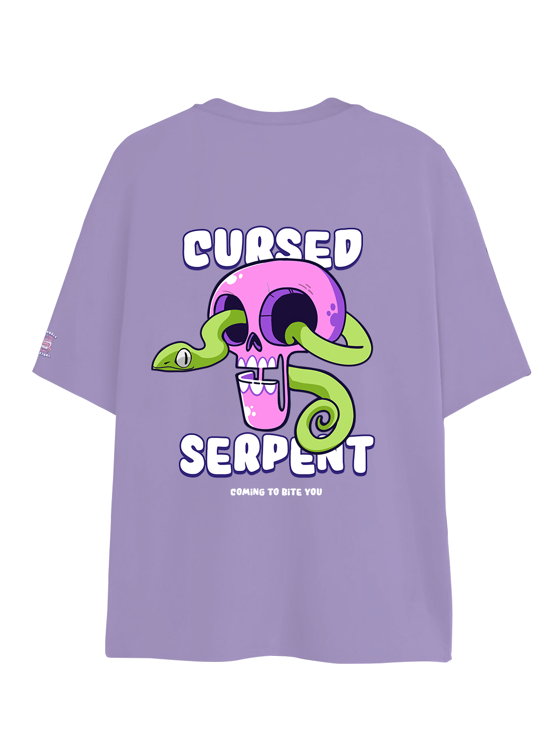 Cursed Snake T-shirt in Lavender – Edgy Gothic Graphic Tee For Men