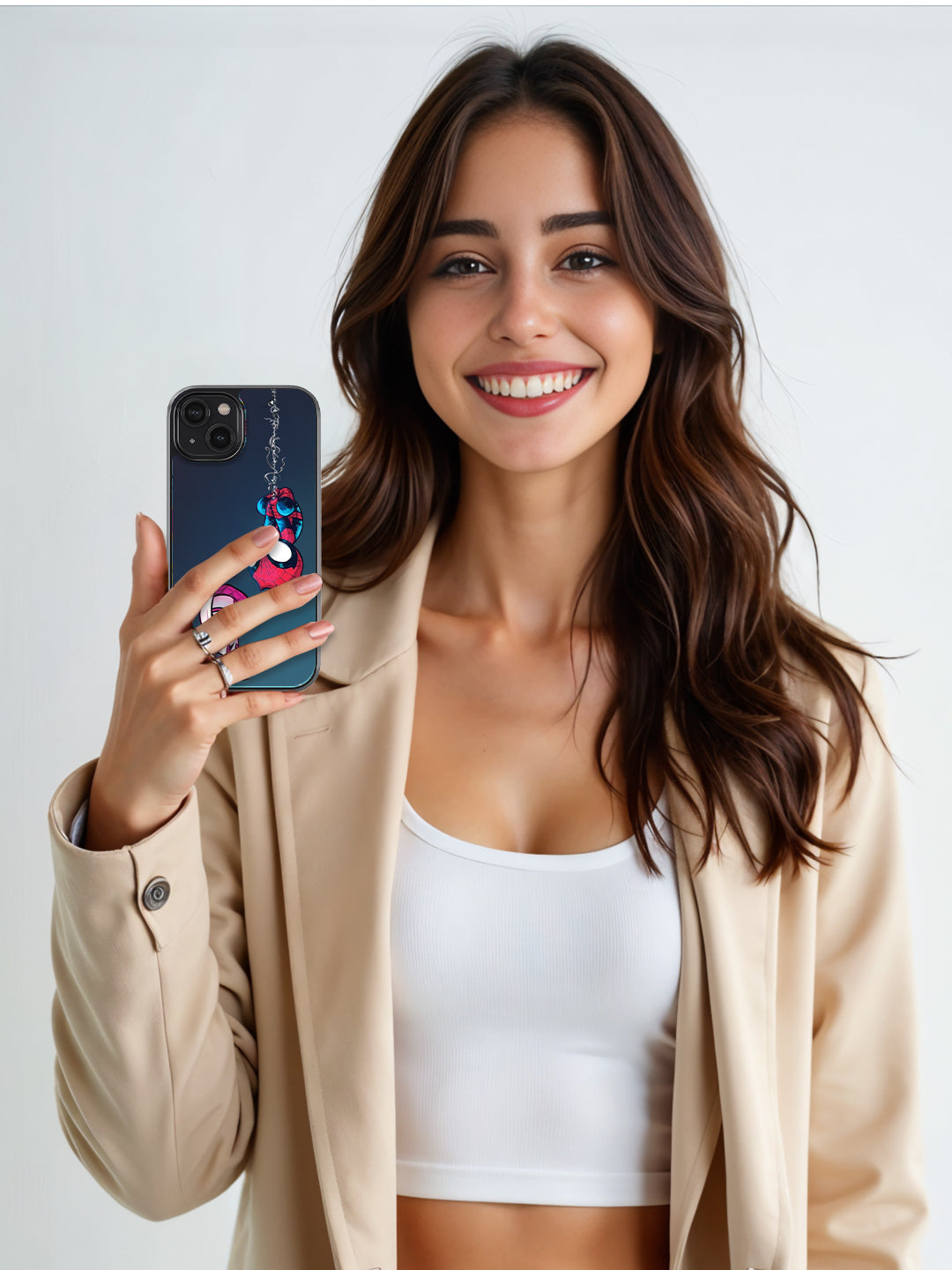 Spider-Man Inspired Glass Phone Cover for iPhone | Sleek Illustration Design | Durable & Scratch-Resistant