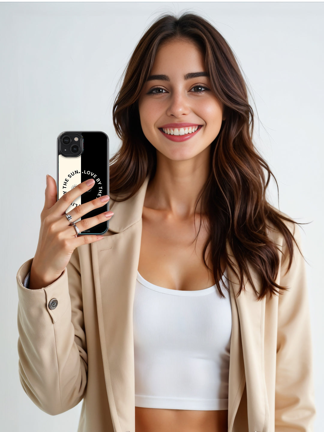 Love by the Moon, Live by the Sun Glass Phone Cover | Inspirational Quote