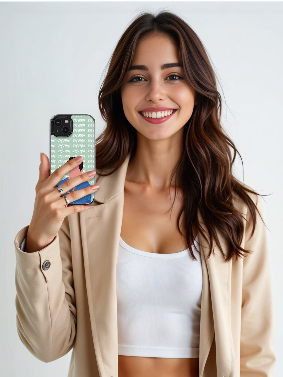 Friends Show Inspired Glass Phone Cover for Ross Fans | "I'm Fine" Quote | Perfect for Singles