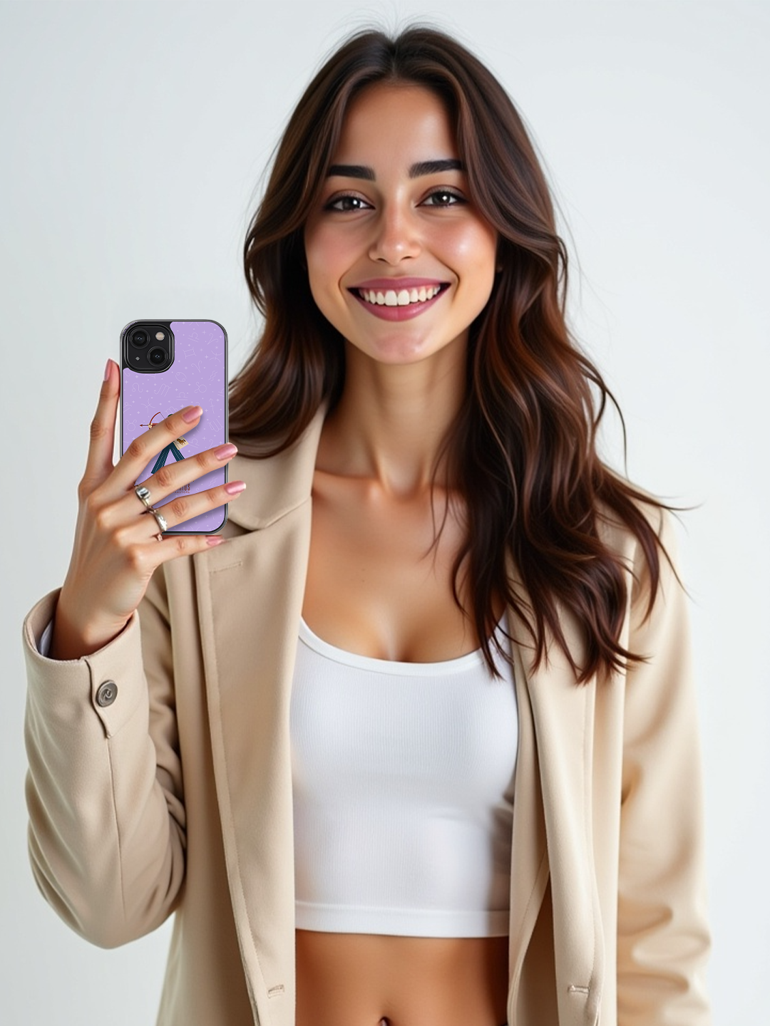 Lavender iPhone Case with Sagittarius Illustration – Adventurous & Durable (iPhone 13-16)