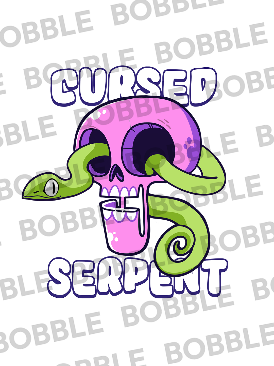 Cursed Snake T-shirt in Lavender – Edgy Gothic Graphic Tee For Men