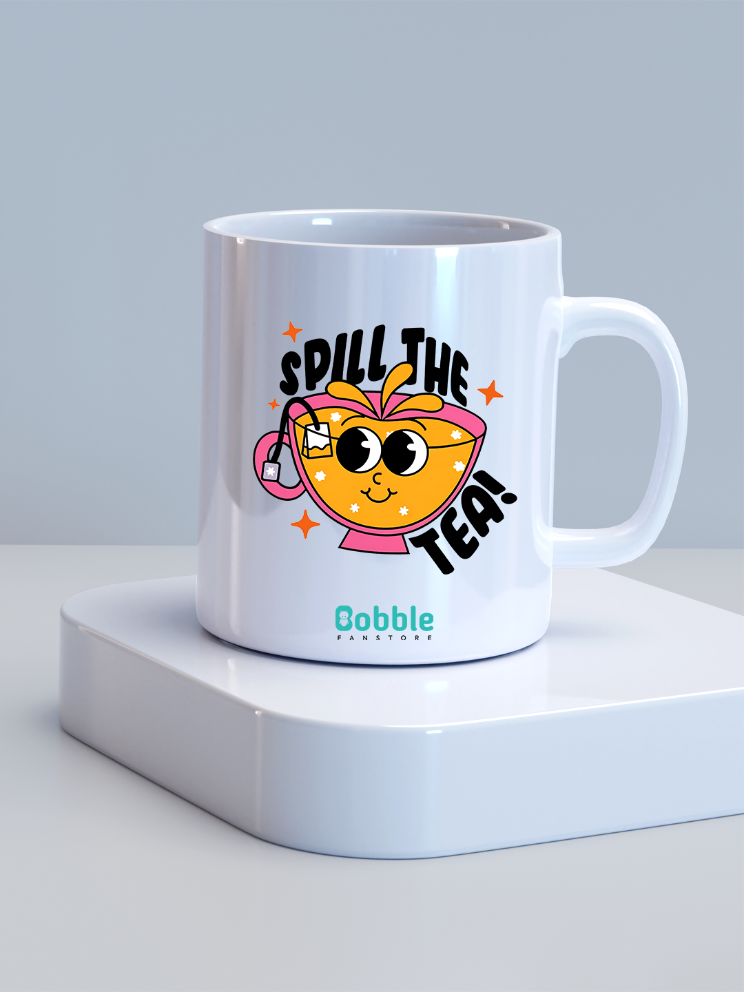 Spill the Tea Mug in White - Bold and Playful