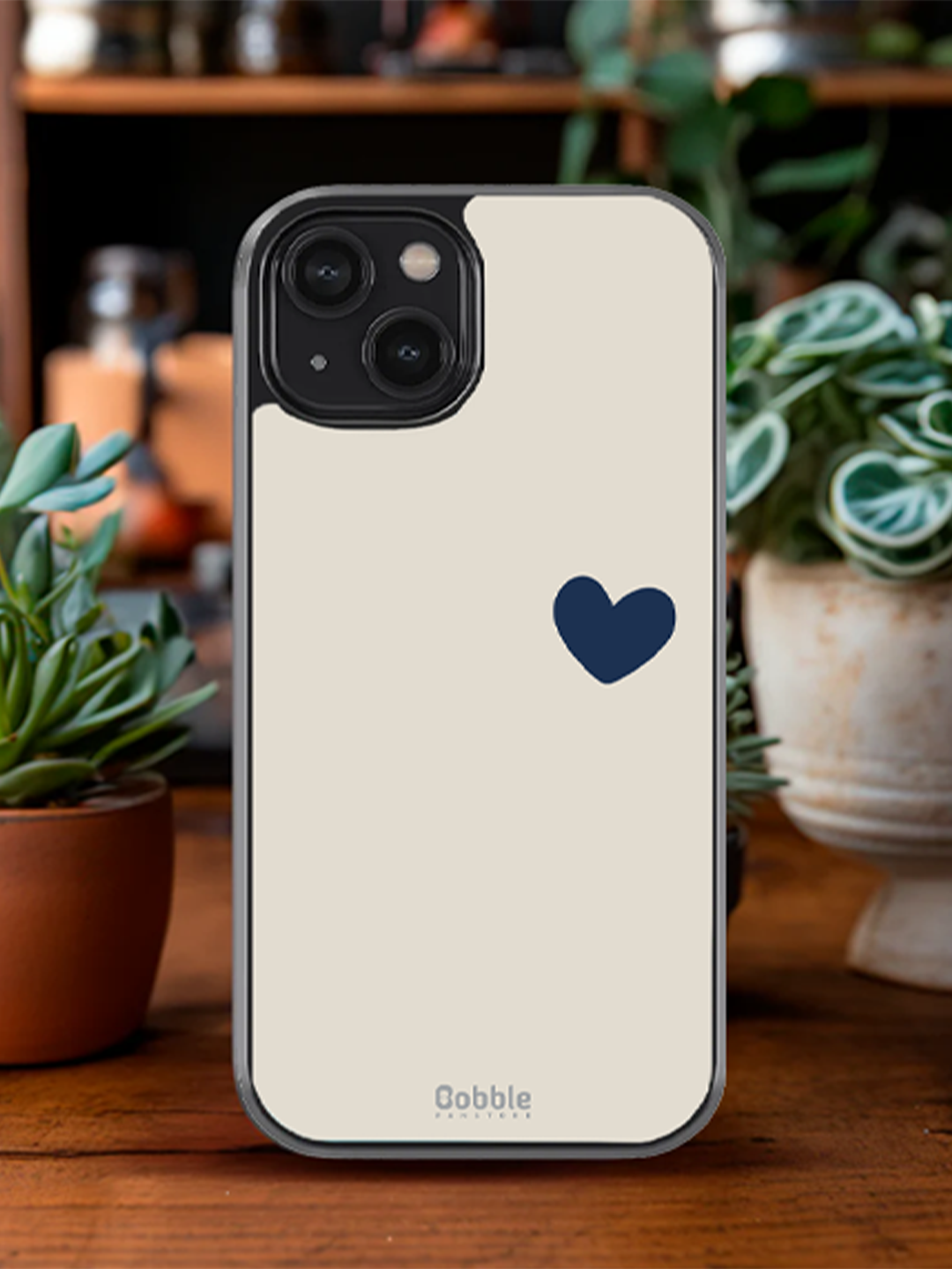 Minimalist Couple iPhone Cases – Matching Blue & White Covers with Heart Design (iPhone 13 to 16 Series)
