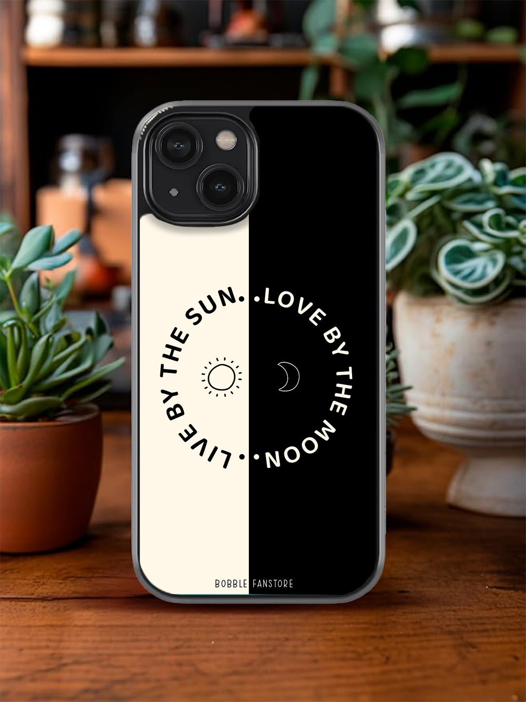 Love by the Moon, Live by the Sun Glass Phone Cover | Inspirational Quote