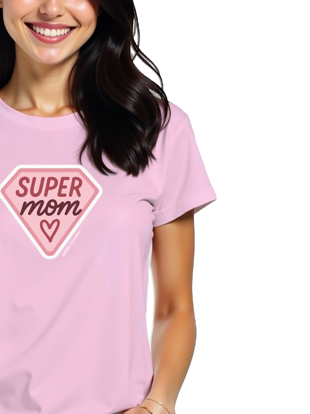 Super Mom Illustration Pink Regular T-Shirt for Women – Stylish & Comfy Cotton Tee | Mother’s Day Fashion Statement for Everyday Heroes