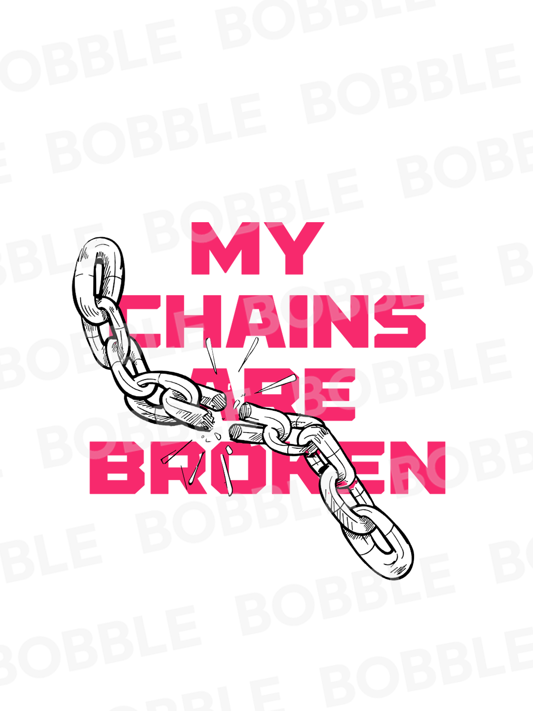 Women's Blue Oversized T-Shirt with 'My Chains Are Broken' Statement Print | 100% Cotton Drop Shoulder Tee | Liberation Streetwear | Heavyweight Daily Fit