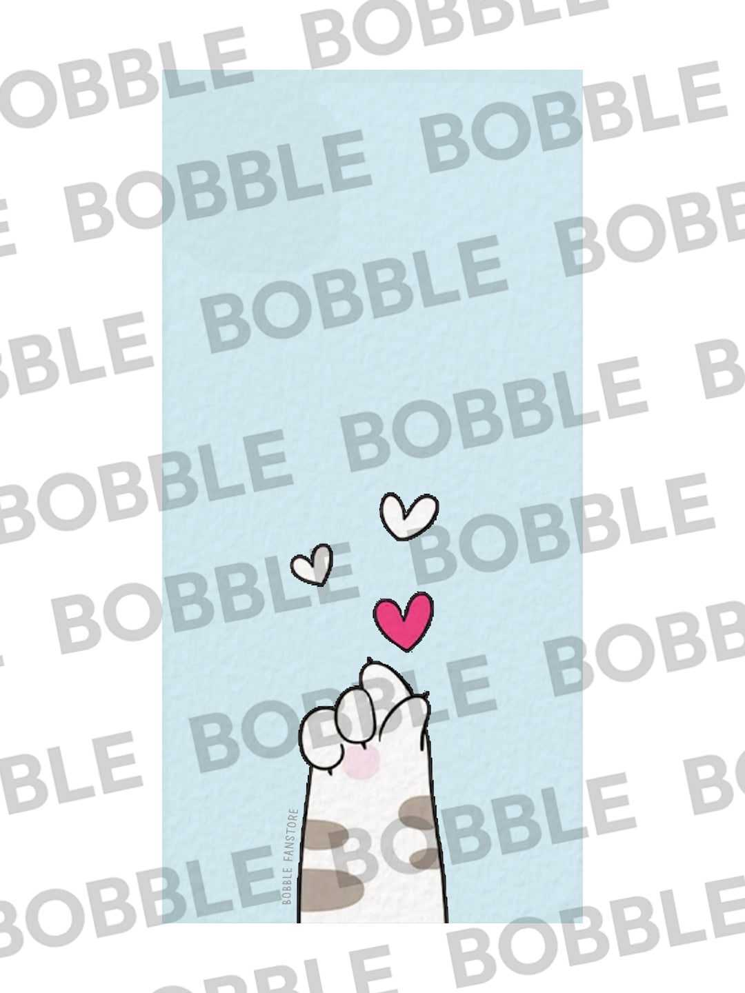 Cat Paw with Hearts Glass Phone Cover | Blue Aesthetic Design | iPhone