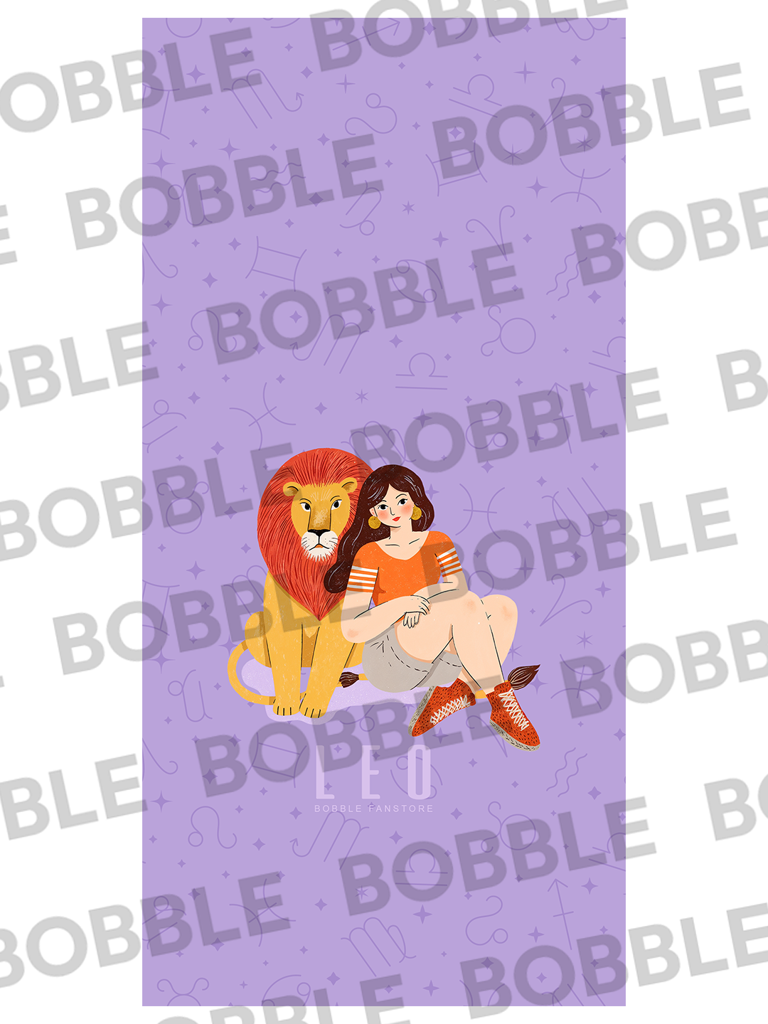Lavender iPhone Case with Leo Illustration – Zodiac Luxury (iPhone 13-16)
