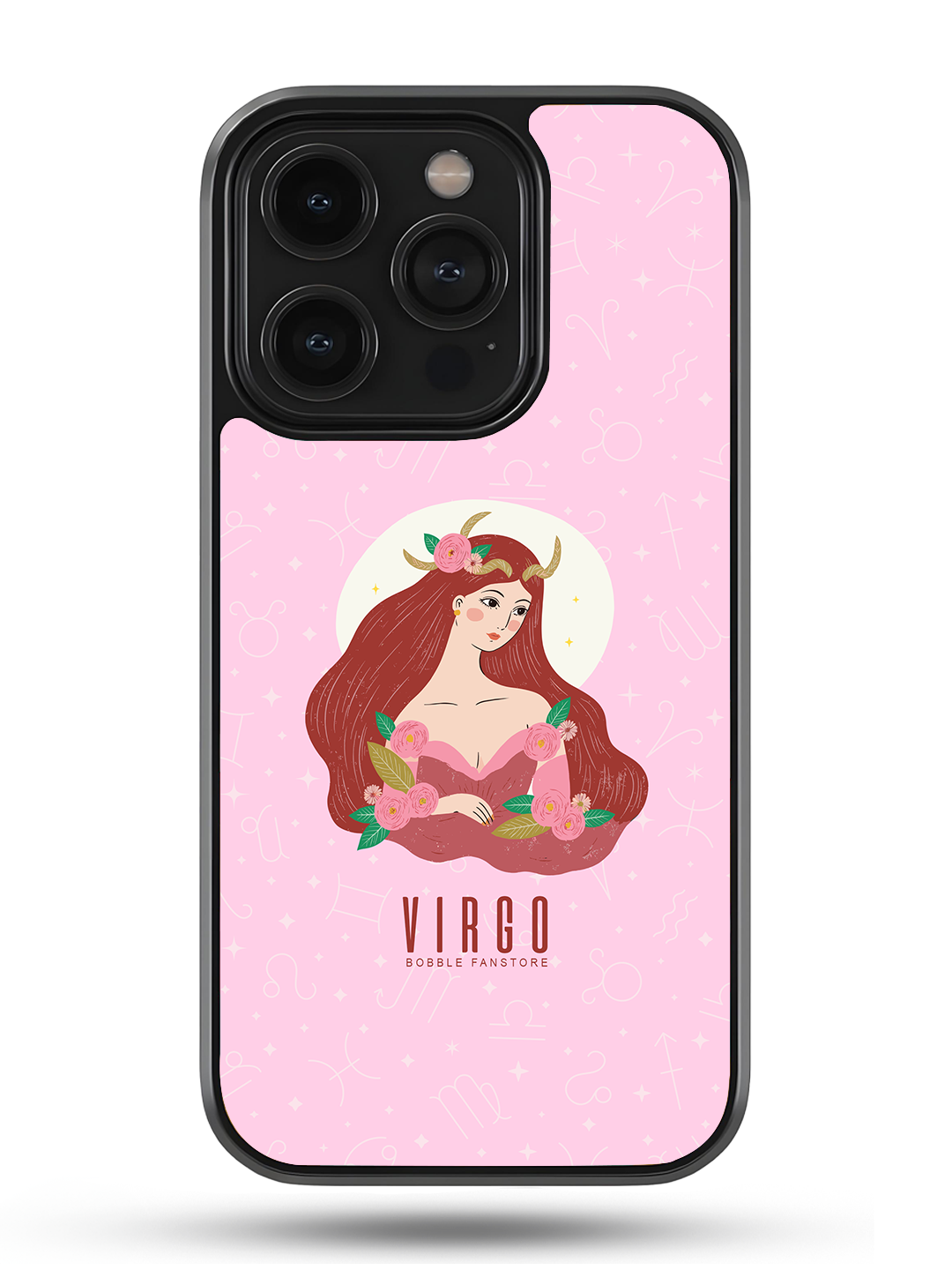 Pink iPhone Case with Virgo Illustration – Elegant, Practical & Zodiac-Themed Protection for Astrology Lovers (iPhone 13-16)