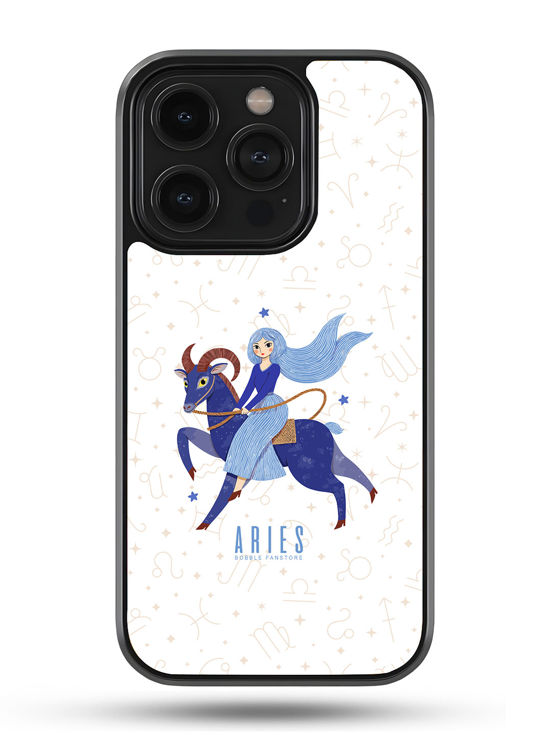 White iPhone Case with Aries Illustration – Stylish, Durable & Protective for Astrology Lovers (iPhone 13-16)