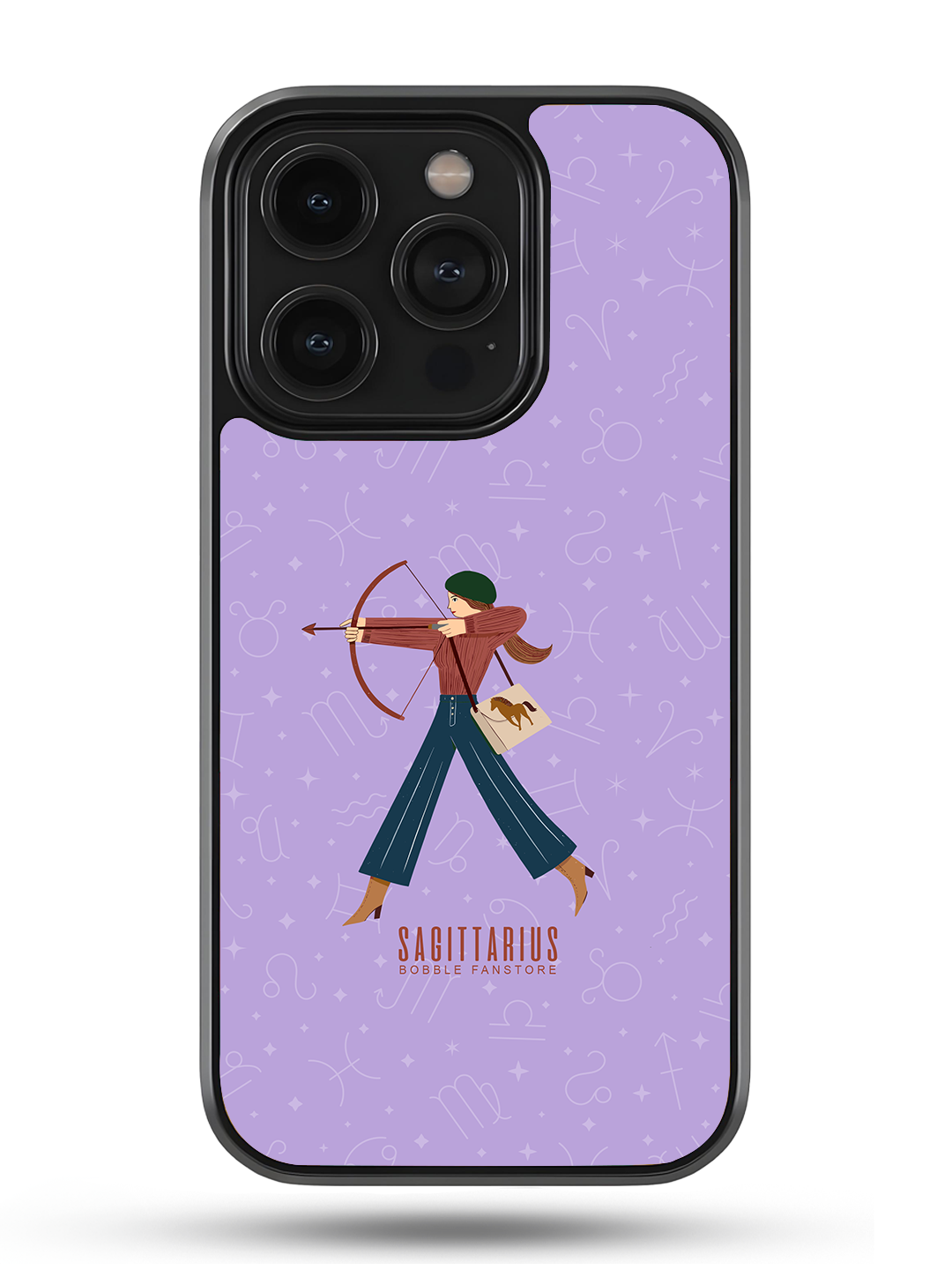 Lavender iPhone Case with Sagittarius Illustration – Adventurous & Durable (iPhone 13-16)