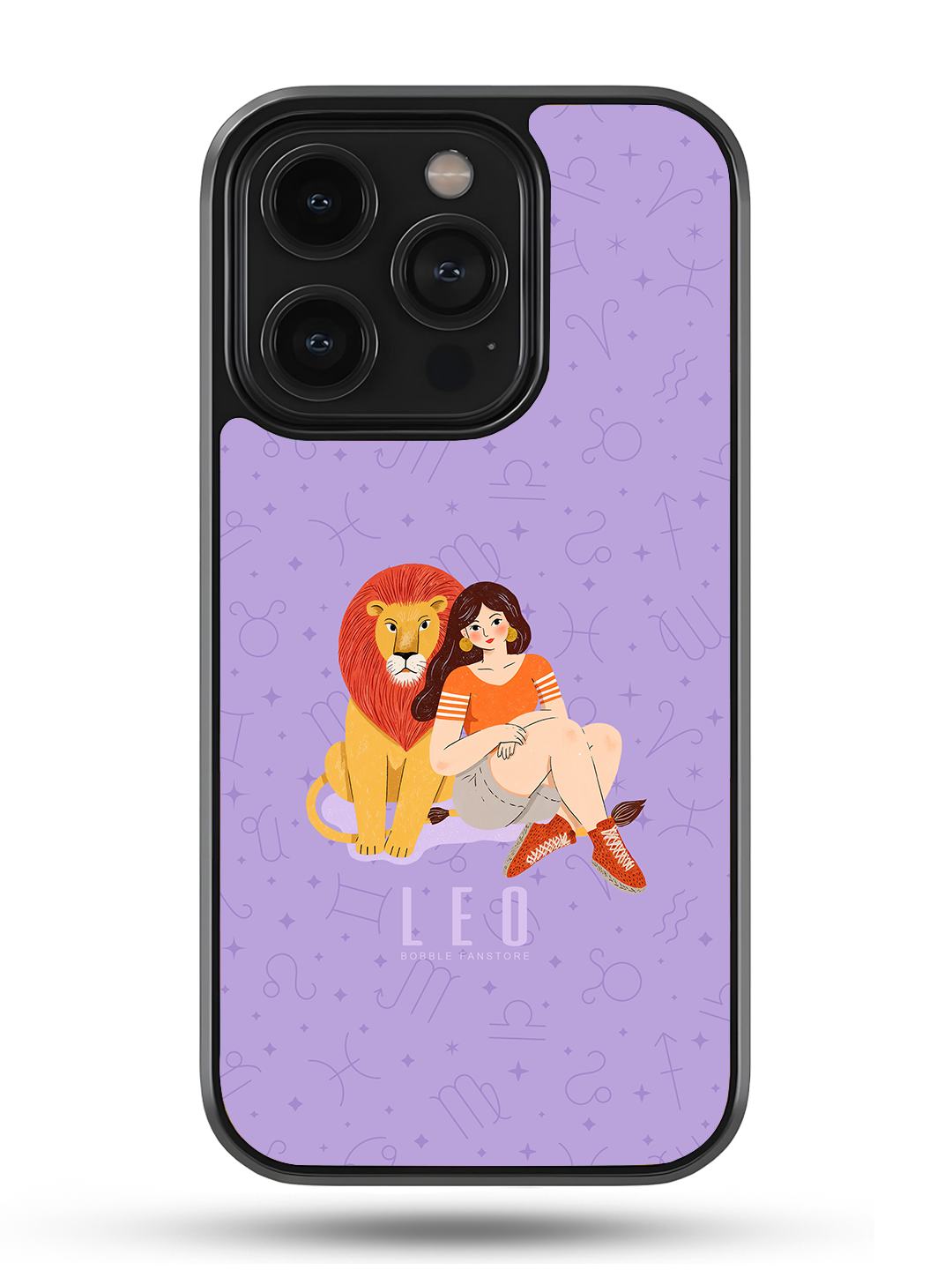 Lavender iPhone Case with Leo Illustration – Zodiac Luxury (iPhone 13-16)
