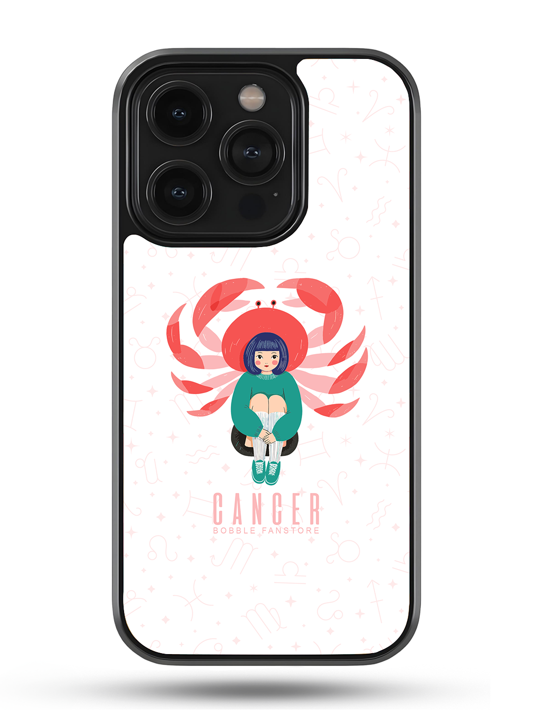 White iPhone Case with Cancer Illustration – Chic & Durable (iPhone 13-16)